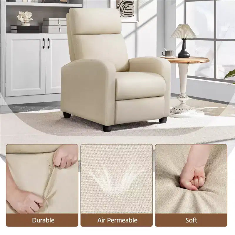 Yaheetech Lot de 2 fauteuils inclinables modernes en tissu pour salon, chambre à coucher
