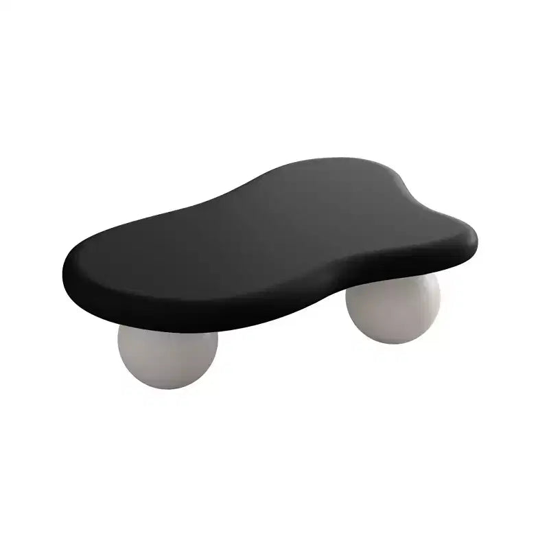 Table basse GDFStudio Dominic 40 avec plateau en bois en forme de nuage et pieds sphériques en plastique