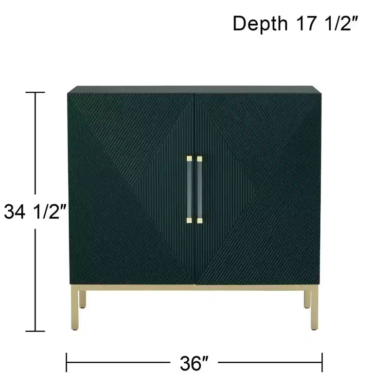 55 Downing Street Saga 36 Commode d'appoint 2 portes large verte et or