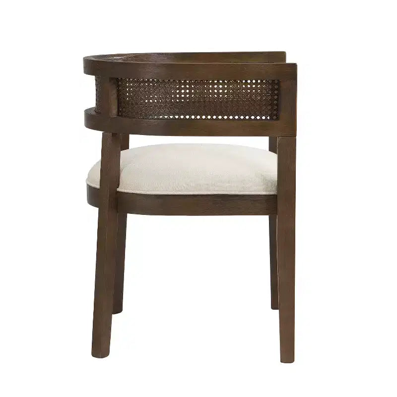 Christopher Knight Home Cinnabar Lot de 2 chaises de salle à manger en bois d'hévéa rembourrées avec dossier en cannage, hauteur d'assise 49,5 cm