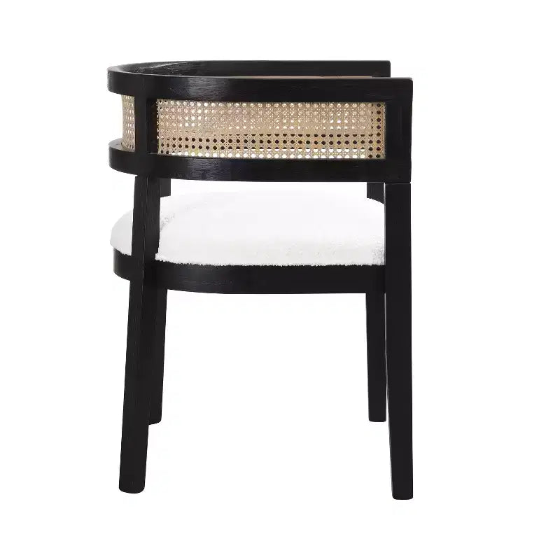 Christopher Knight Home Cinnabar Lot de 2 chaises de salle à manger en bois d'hévéa rembourrées avec dossier en cannage, hauteur d'assise 49,5 cm
