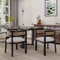 Christopher Knight Home Cinnabar 19.75 Seat Height Upholstered Rubberwood Tub Dining Chairs with Cane Back(Set of 2)