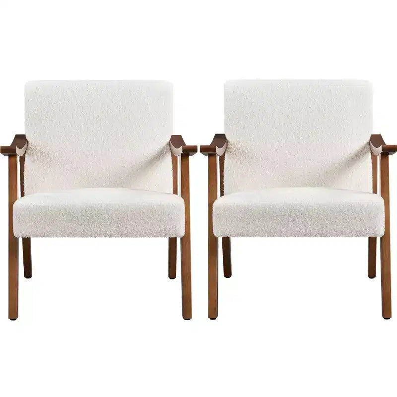 Fauteuils Yaheetech de style Mid-Century Modern en Faux Cuir avec Pieds en Bois Massif pour Salon, Chambre à Coucher, Chambre d'amis