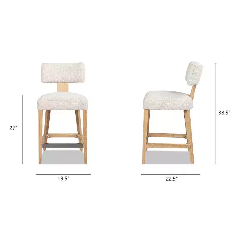 Jennifer Taylor Home Penny Tabouret de comptoir rembourré à dossier rond arqué, ensemble de 2