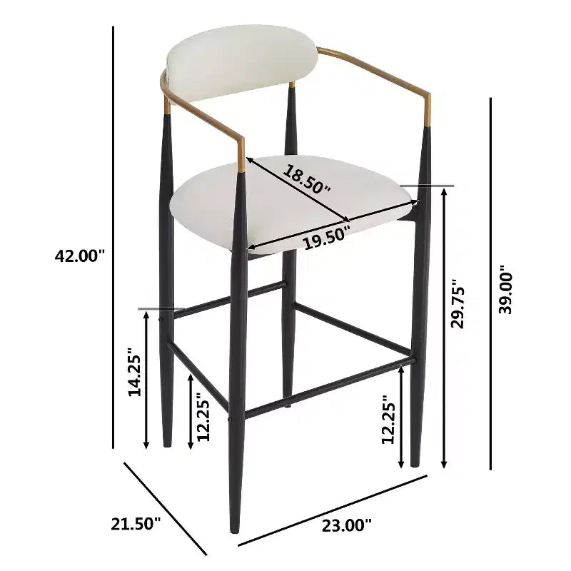 Tabourets de bar Christopher Knight Home Harrington en tissu et fer, 75,5 cm (Lot de 2)