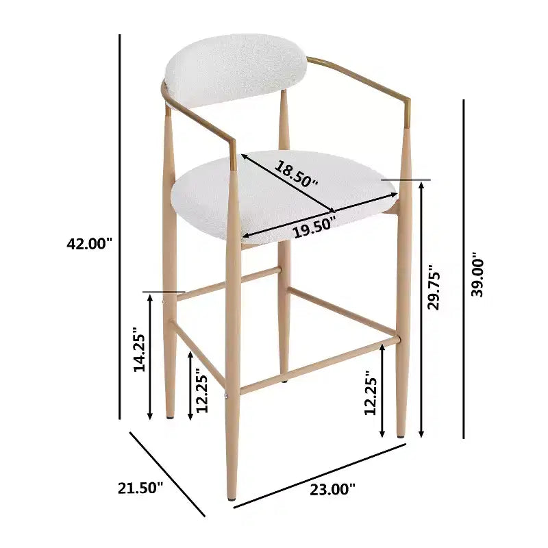 Tabourets de bar Christopher Knight Home Harrington en tissu et fer, 75,5 cm (Lot de 2)