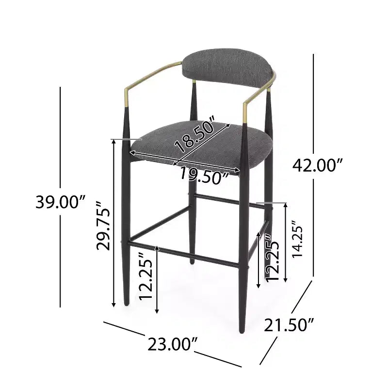 Tabourets de bar Christopher Knight Home Harrington en tissu et fer, 75,5 cm (Lot de 2)