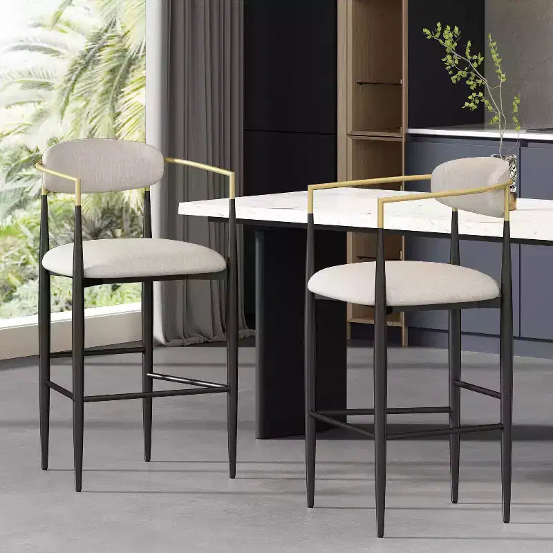 Tabourets de bar Christopher Knight Home Harrington en tissu et fer, 75,5 cm (Lot de 2)