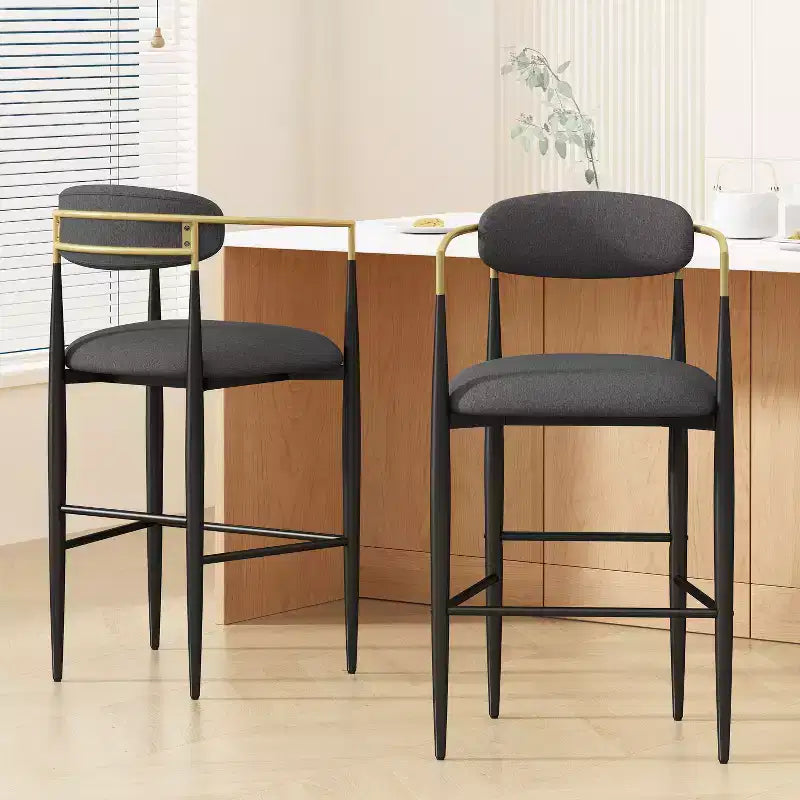 Tabourets de bar Christopher Knight Home Harrington en tissu et fer, 75,5 cm (Lot de 2)