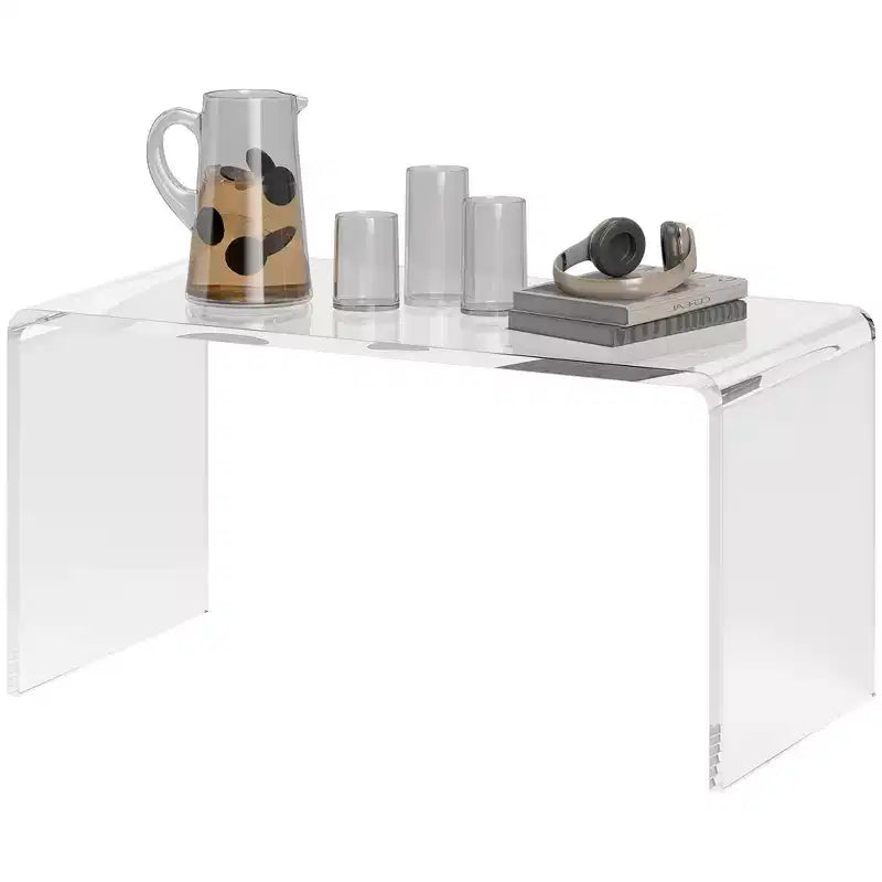 Table basse Homcom rectangulaire en acrylique, épaisseur 15 mm, effet cascade, transparente