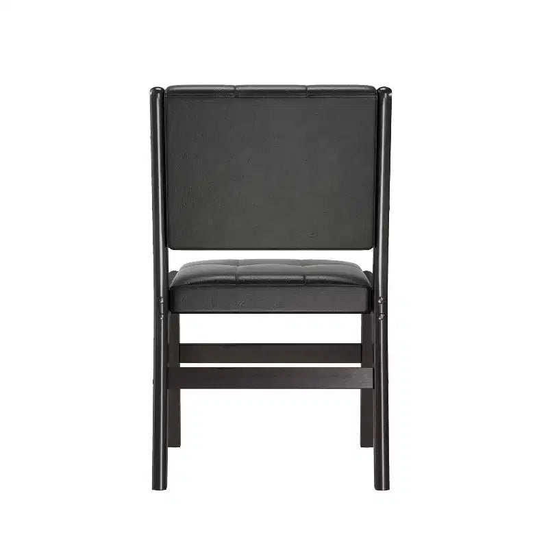 Chaises de salle à manger en bois rembourrées en similicuir capitonné GDFStudio Payne (Lot de 2)