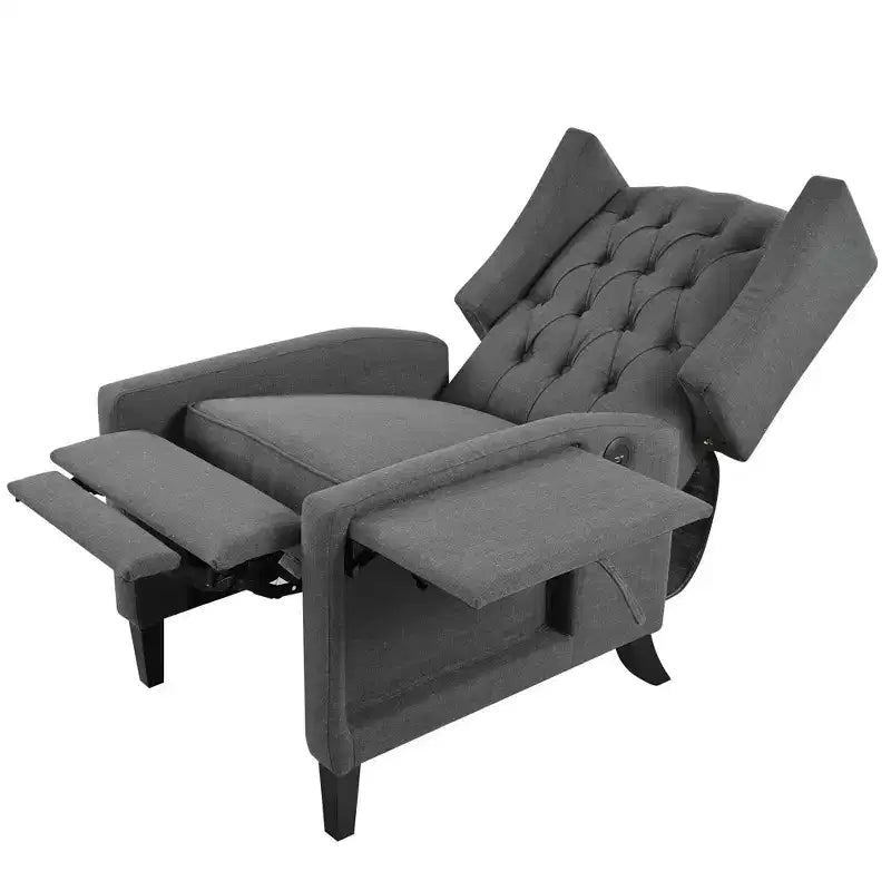 Fauteuil inclinable tapissé capitonné Christopher Knight Home Nicole avec tablette latérale pliable