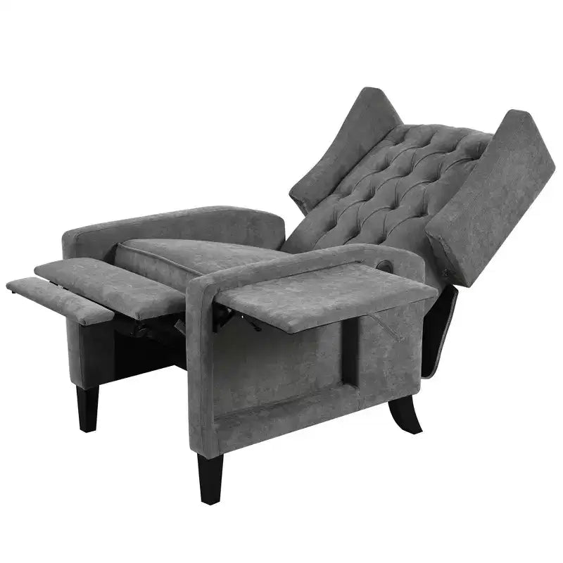 Fauteuil inclinable tapissé capitonné Christopher Knight Home Nicole avec tablette latérale pliable
