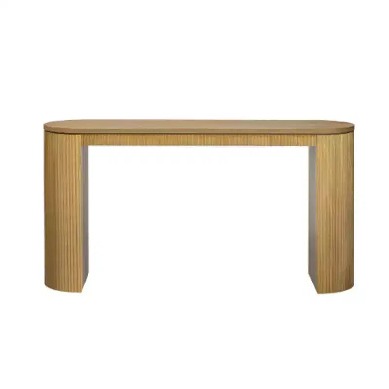 Console incurvée avec un motif à rayures verticales unique, adaptée au salon, au bureau et à l'entrée.