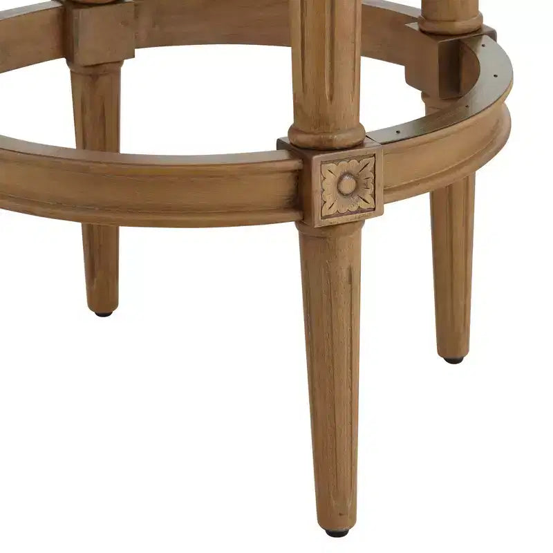 55 Downing Street Oliver 30 1/2" Chaise de bar pivotante à dossier roulé en tissu de sable