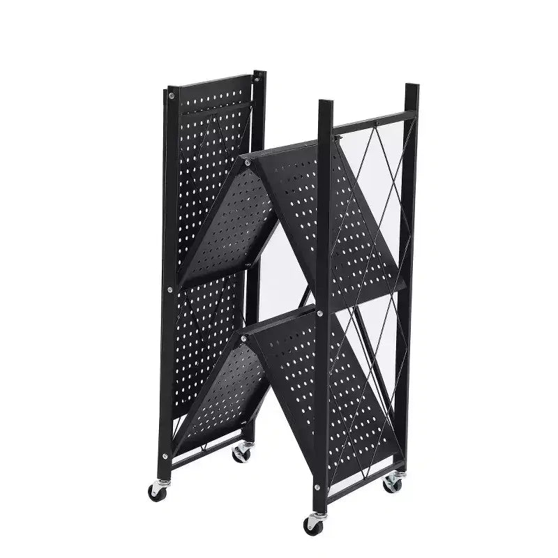 J&V TEXTILES Étagère de rangement pliable avec roues - Unité de rayonnage métallique pliable, chariot roulant pour livres et étagères de cuisine
