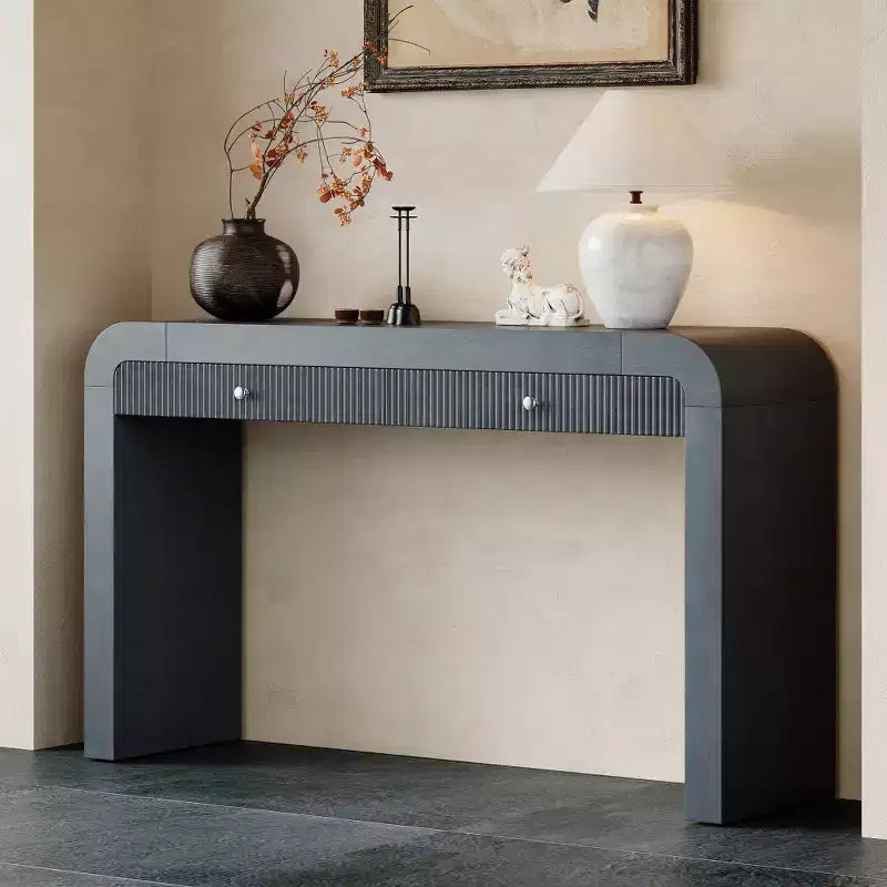 Console rustique Table d'entrée Table d'appoint avec tiroir à façades cannelées