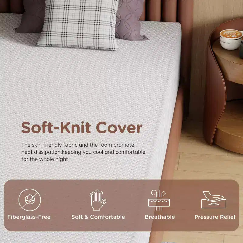 BestMassage Matelas 12 pouces en mousse à mémoire de forme au gel, fermeté moyenne, pour un sommeil frais et un soulagement de la pression, certifié CertiPUR-US