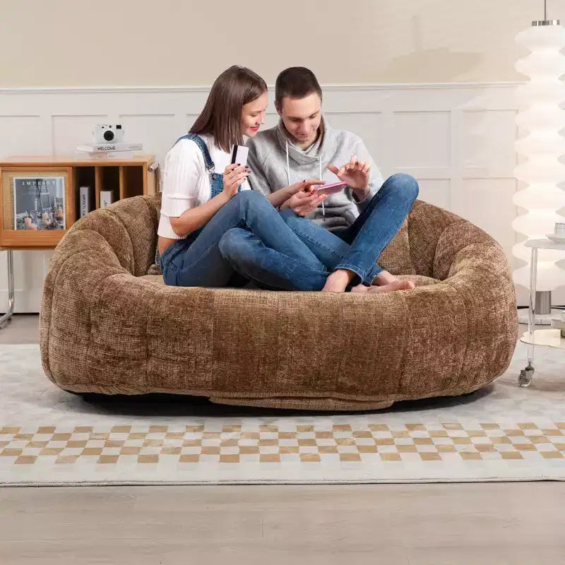 Canapé-poire GDFStudio Anna Chenille Tufted 57,06" L avec 2 coussins