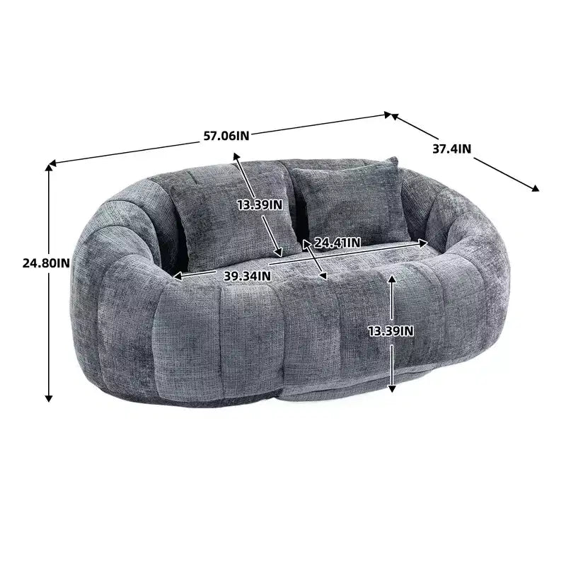 Canapé-poire GDFStudio Anna Chenille Tufted 57,06" L avec 2 coussins