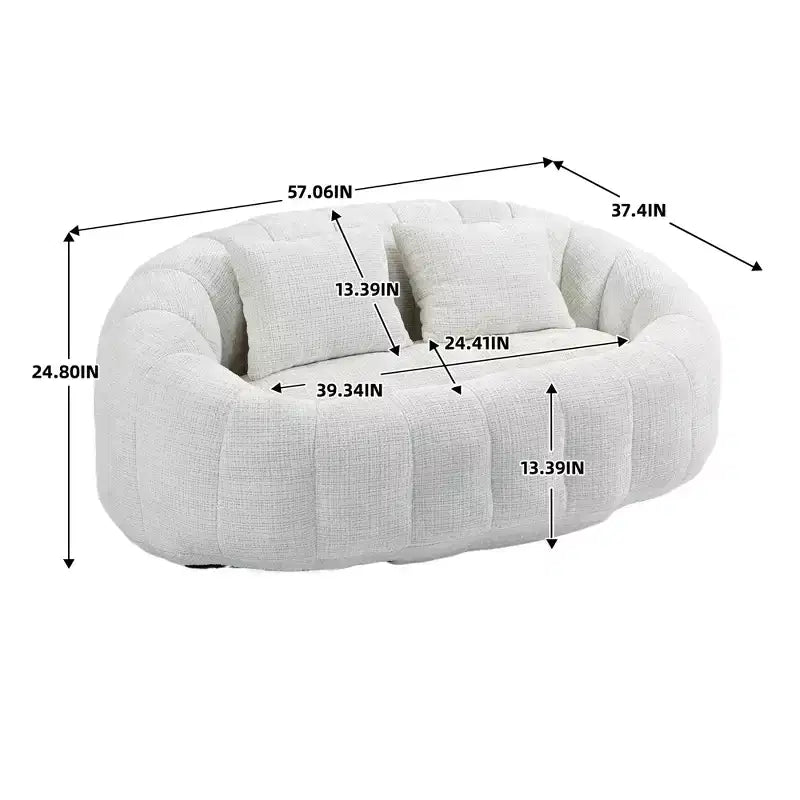 Canapé-poire GDFStudio Anna Chenille Tufted 57,06" L avec 2 coussins
