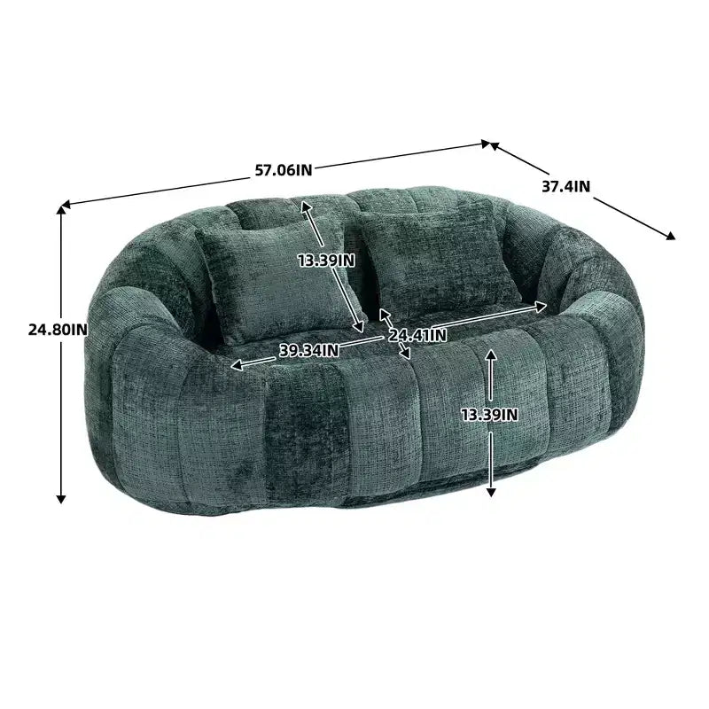 Canapé-poire GDFStudio Anna Chenille Tufted 57,06" L avec 2 coussins