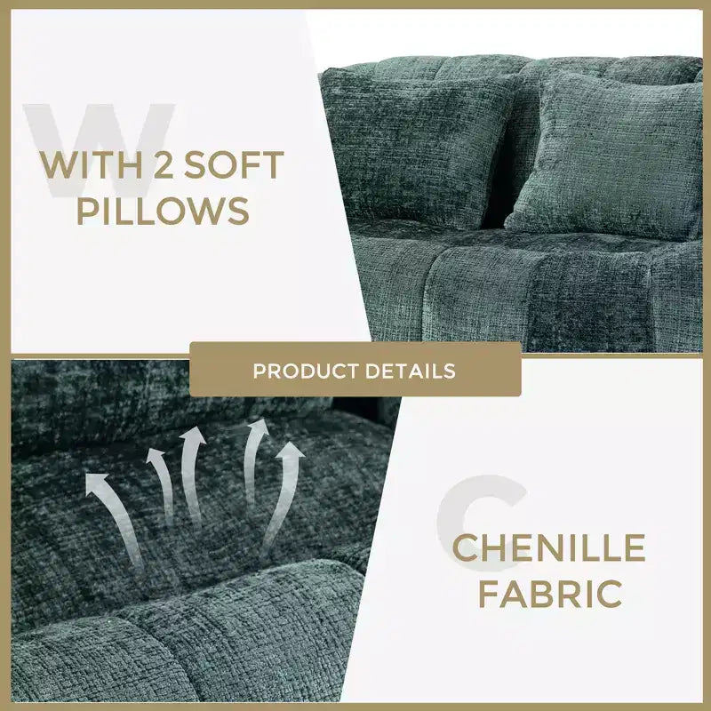 Canapé-poire GDFStudio Anna Chenille Tufted 57,06" L avec 2 coussins