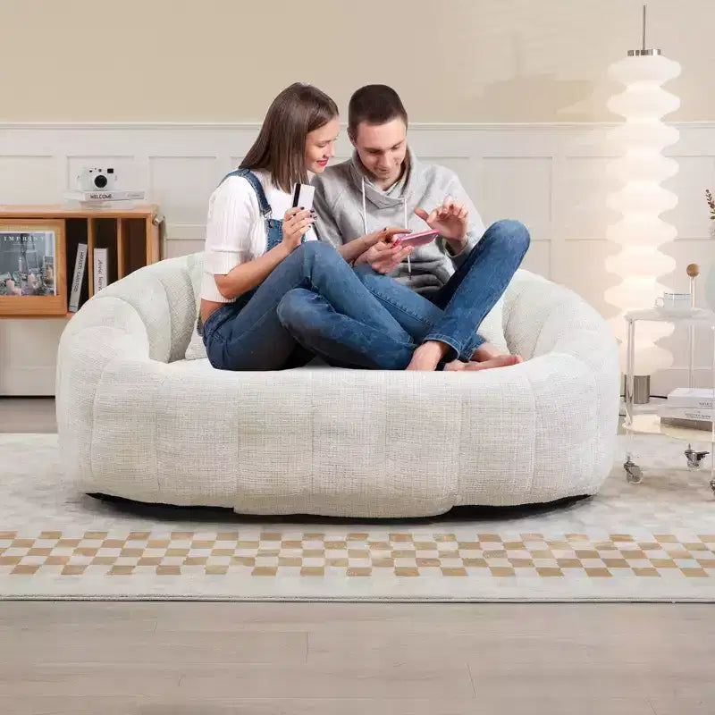Canapé-poire GDFStudio Anna Chenille Tufted 57,06" L avec 2 coussins