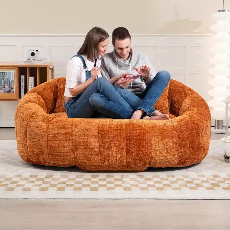 Canapé-poire GDFStudio Anna Chenille Tufted 57,06" L avec 2 coussins