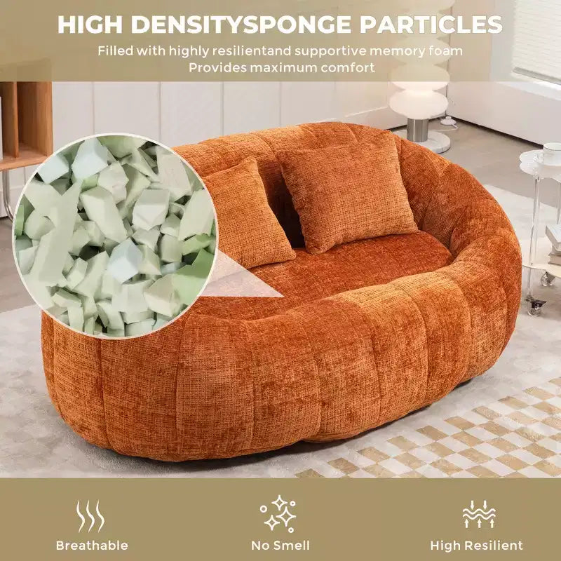 Canapé-poire GDFStudio Anna Chenille Tufted 57,06" L avec 2 coussins