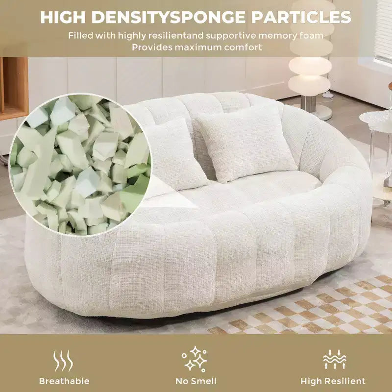 Canapé-poire GDFStudio Anna Chenille Tufted 57,06" L avec 2 coussins