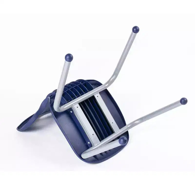 Ensemble table et chaises d'activités Bintiva - Table 24x48 à bord gris pulvérisé avec pieds réglables et 4 chaises de classe bleues 12 NAAR