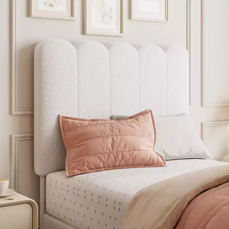 Cadre de lit double avec tiroir de rangement et tête de lit, plateforme de lit double tapissée en velours pour filles, support robuste à lattes en bois, sans bruit