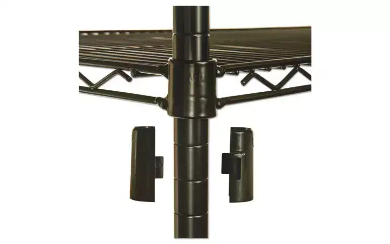 Kit d'étagères métalliques Alera certifiées NSF à 4 niveaux avec roulettes, 48l x 18p x 72h, noir
