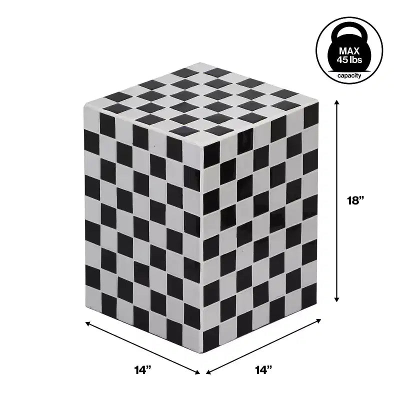 Table d'appoint rectangulaire en céramique carreautée JONATHAN Y Callista, style bohémien moderne