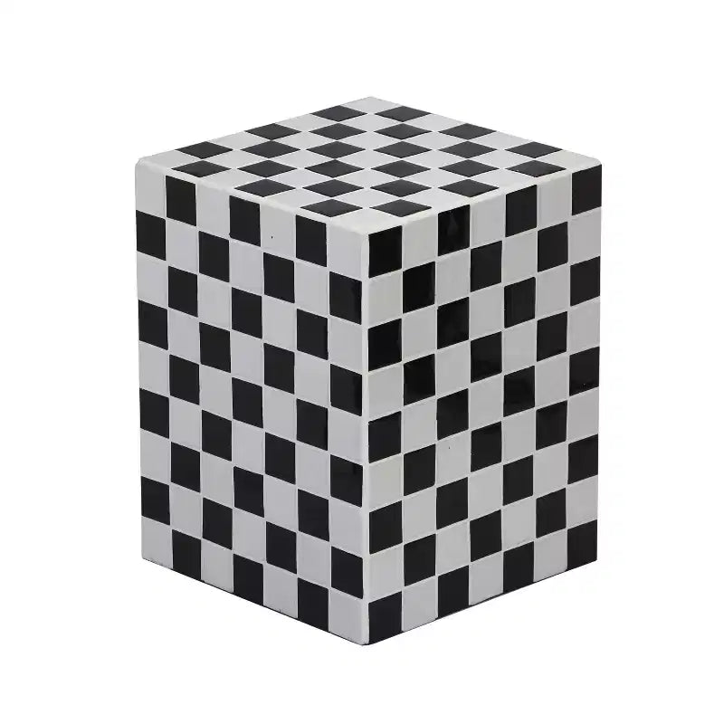 Table d'appoint rectangulaire en céramique carreautée JONATHAN Y Callista, style bohémien moderne