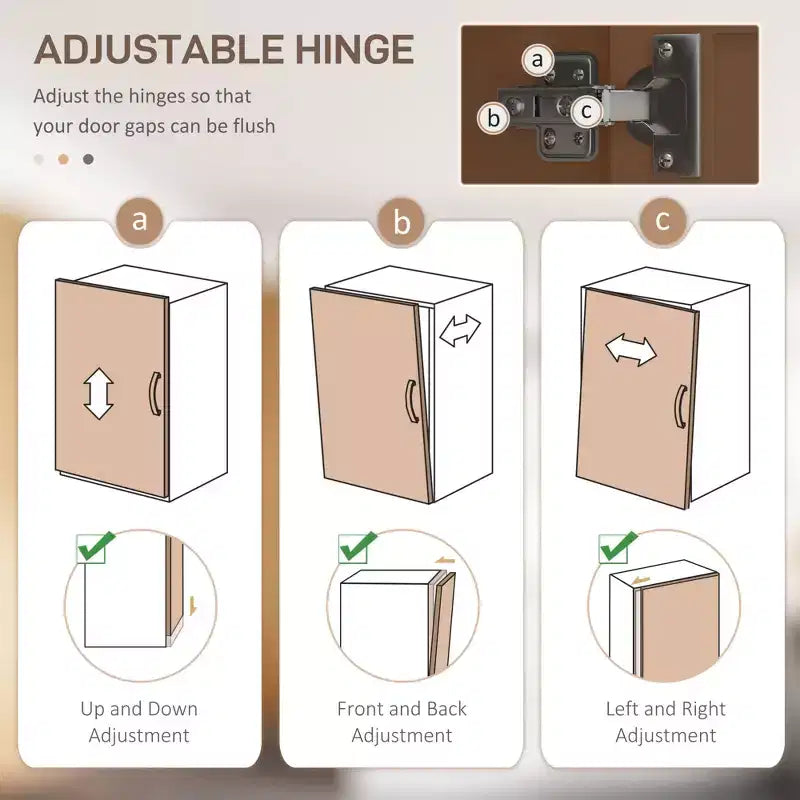 HOMCOM Armoire de cuisine autonome à 4 portes, meuble de rangement avec 3 étagères réglables pour cuisine, salle à manger ou salon, chêne
