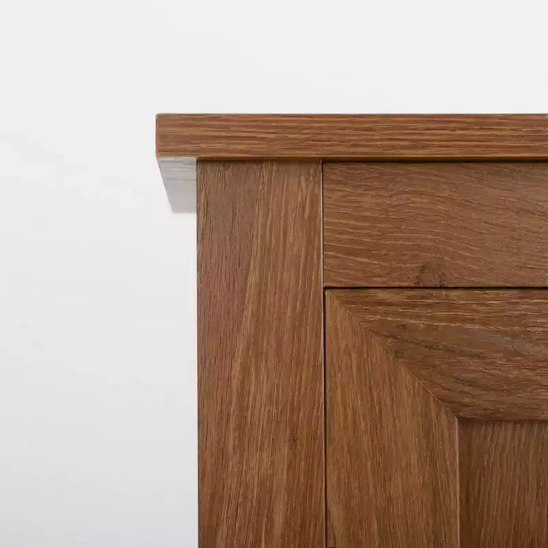 HOMCOM Armoire de cuisine autonome à 4 portes, meuble de rangement avec 3 étagères réglables pour cuisine, salle à manger ou salon, chêne