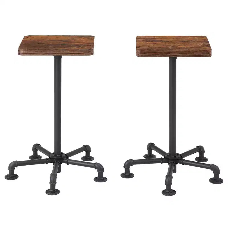 VECELO Tabourets de Bar Hauteur Comptoir Lot de 2, Chaises de Salle à Manger avec Dossier et Pieds pour la Maison ou la Cuisine, Montage Facile, Marron