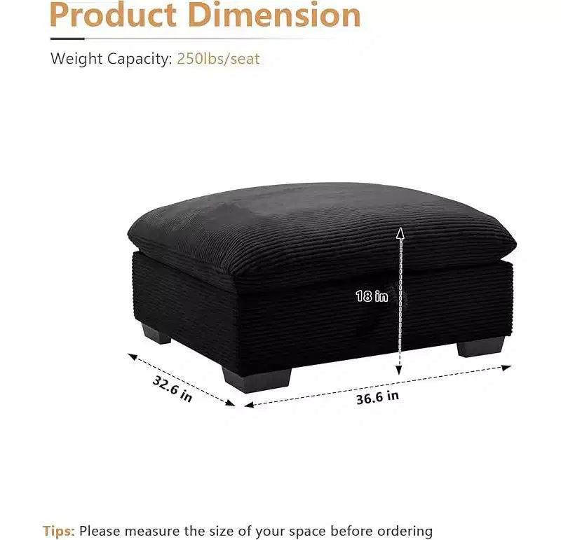 Christopher Knight Home Nelly Pouf de rangement en velours côtelé de 93 cm