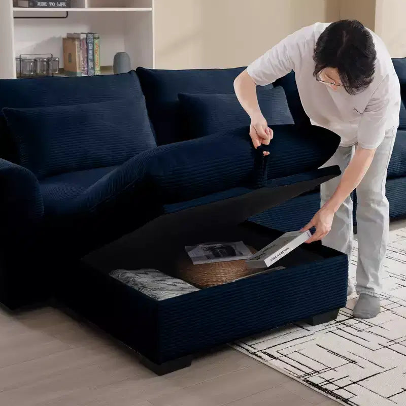 Christopher Knight Home Nelly Pouf de rangement en velours côtelé de 93 cm
