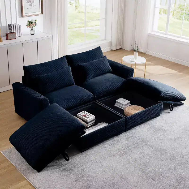 Christopher Knight Home Nelly Pouf de rangement en velours côtelé de 93 cm
