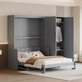 Whisen Modern Design Queen Size Murphy Bed, Folded into a Cabinet with Closet