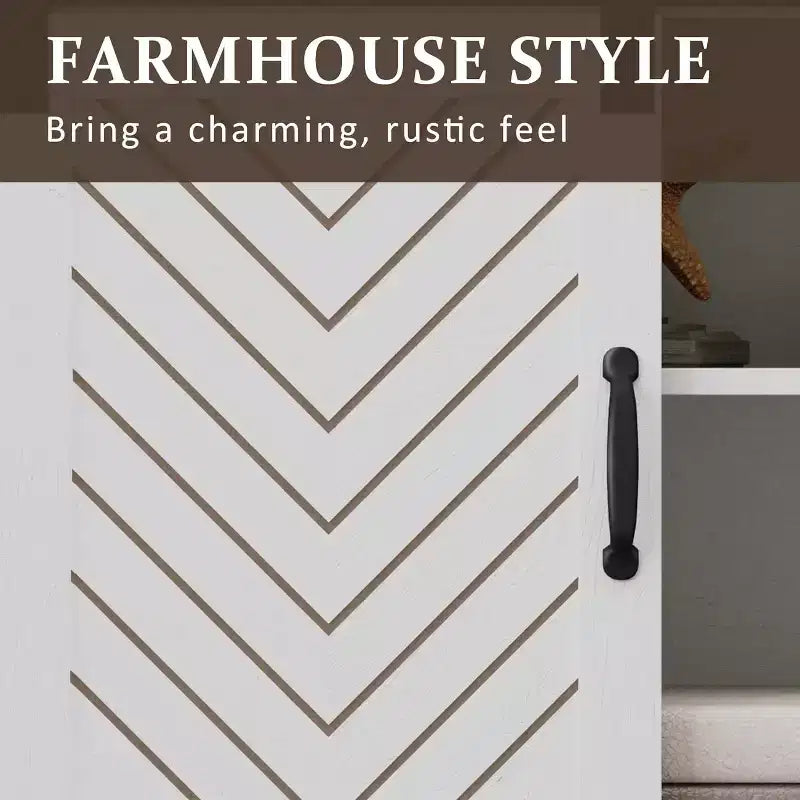 Meuble TV Heynemo Farmhouse pour cheminée de 23 pouces, meuble de divertissement de 34 pouces de haut pour téléviseur de plus de 65 pouces, console TV avec porte coulissante de grange (sans cheminée)