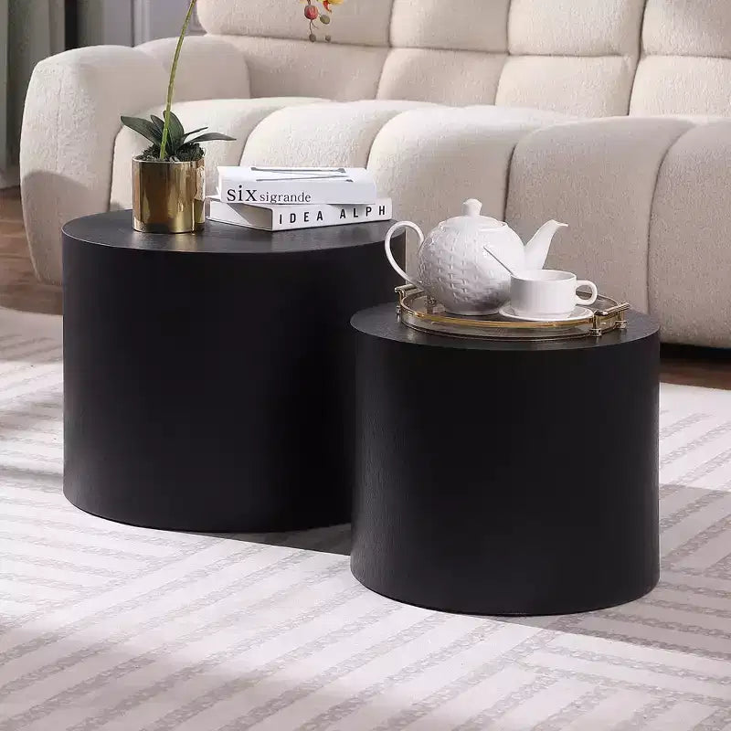 MAYEERTY Lot de 2 tables basses rondes sans montage pour salon, bureau, chambre