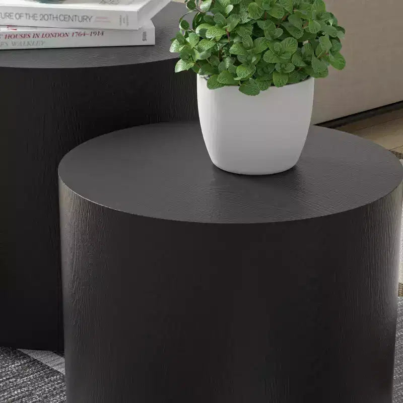 MAYEERTY Lot de 2 tables basses rondes sans montage pour salon, bureau, chambre