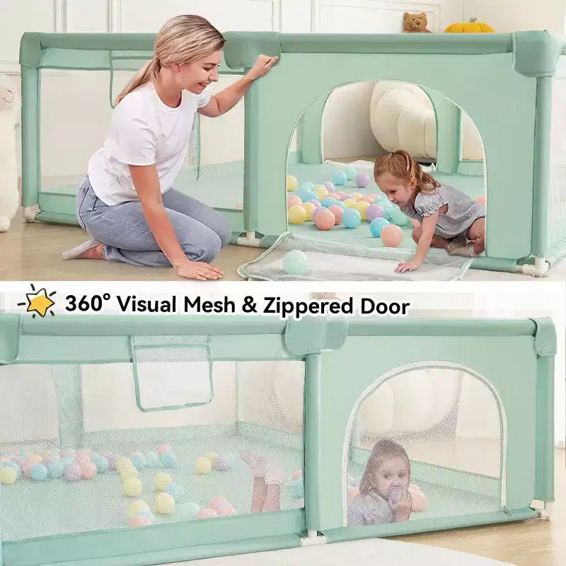 GOTGELIF Parc Bébé 79x79 4 Panneaux Grand et Sécurisé Parc de Jeu Portable