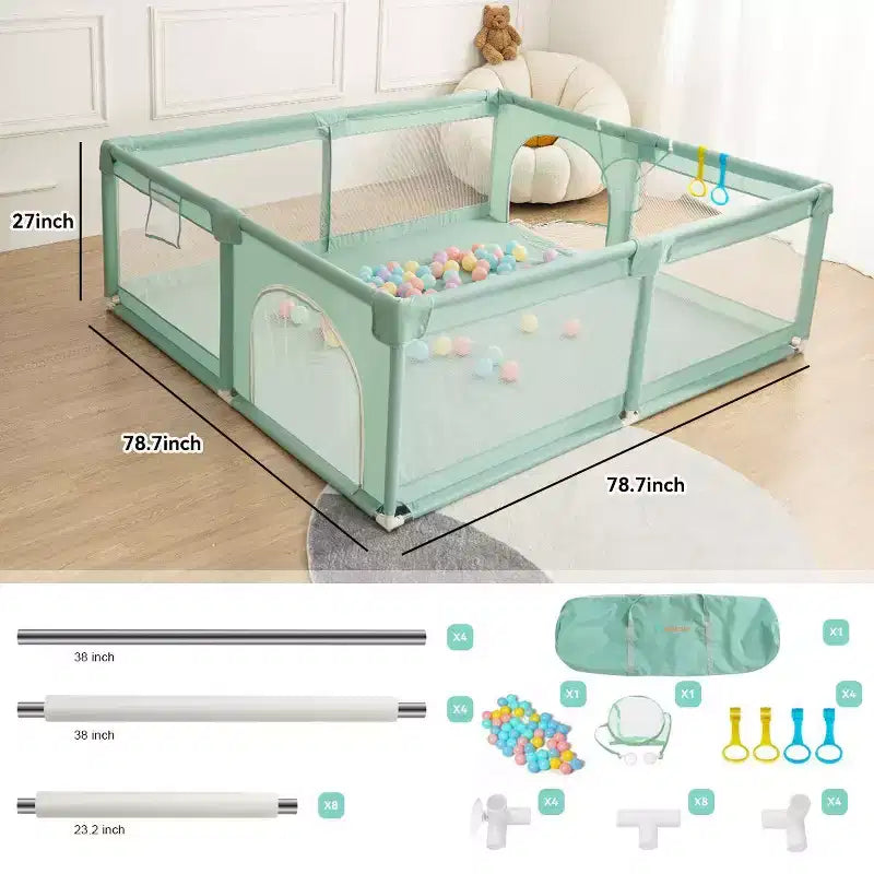 GOTGELIF Parc Bébé 79x79 4 Panneaux Grand et Sécurisé Parc de Jeu Portable