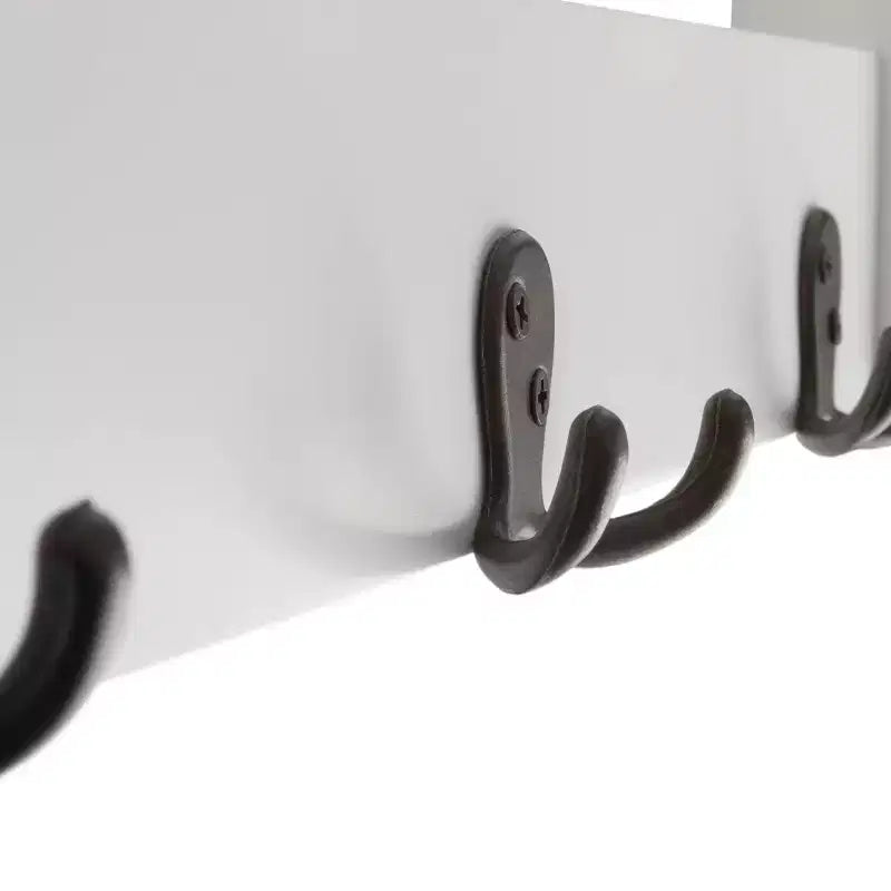 Porte-manteau avec étagère, étagère murale avec 4 crochets pour entrée, vestiaire ou couloir