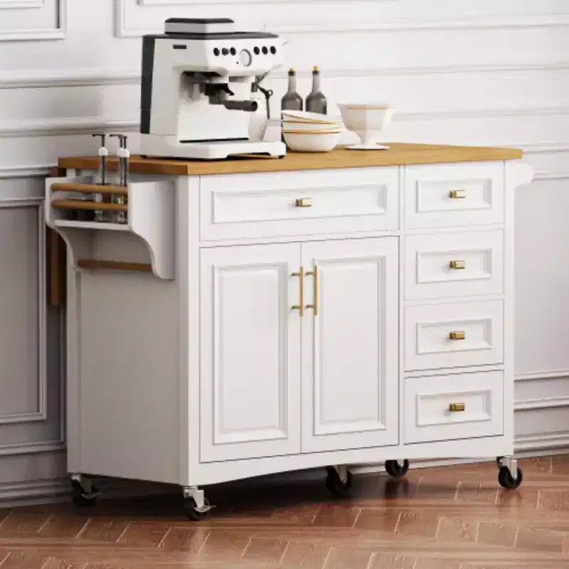 52 Îlot de cuisine texturé en relief bleu avec rabat, chariot de rangement de cuisine avec étagère réglable pour cuisine salle à manger